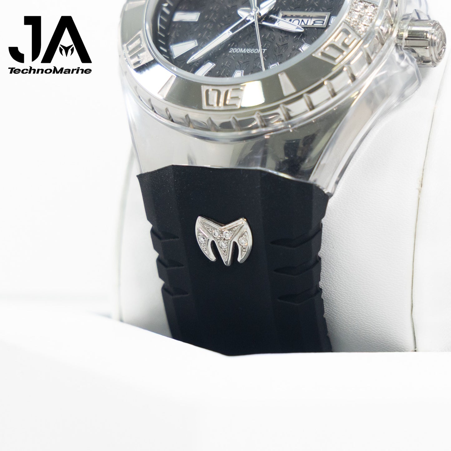 TechnoMarine Cruise Monogram Men's Watch - 47.8mm Correa Fondo Negro Silver Custom