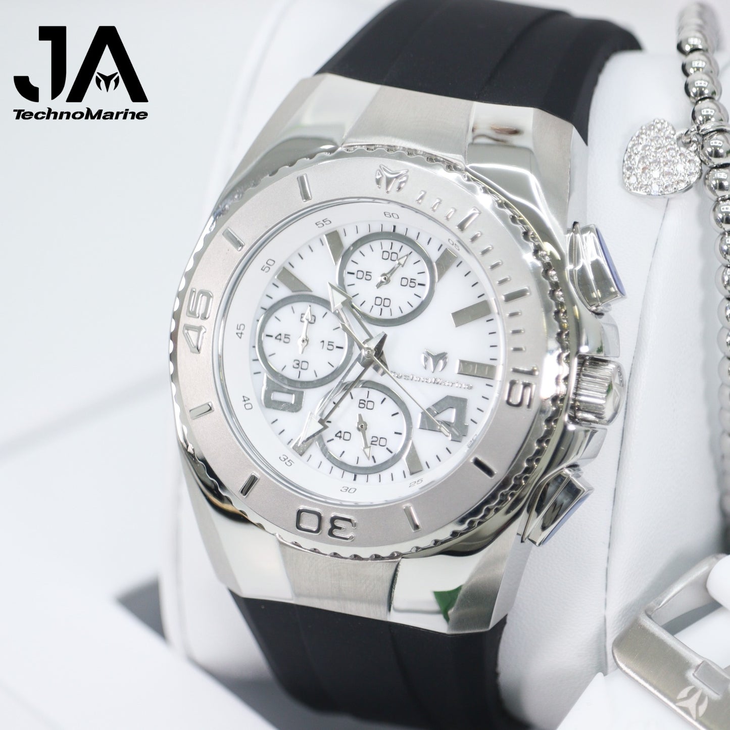 New Modelo 2025 TechnoMarine Cruise Original Men's Watch w/ Mother of Pearl Dial 44 mm, Black, Silver Green with Interchangeable Strap