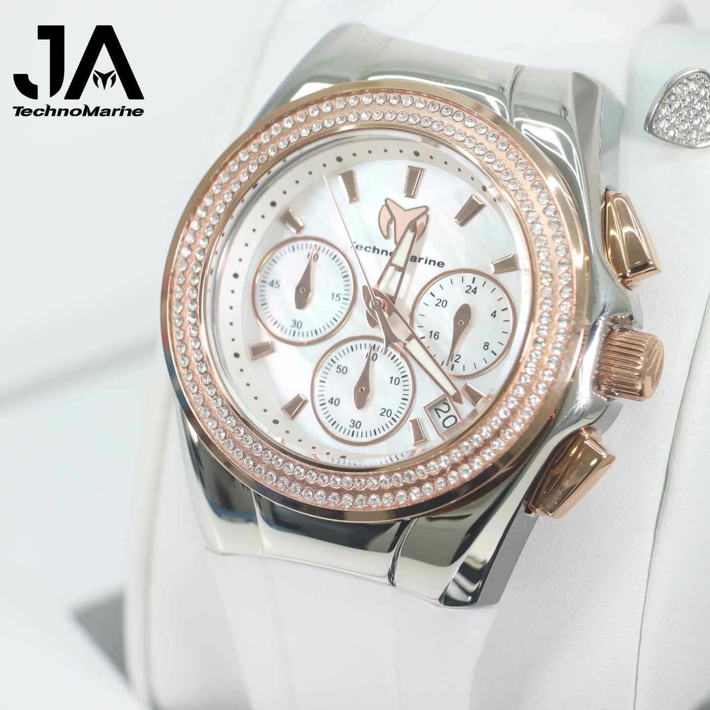 TechnoMarine Pave 40mm Para (Mujer ) Silver Dos Correas