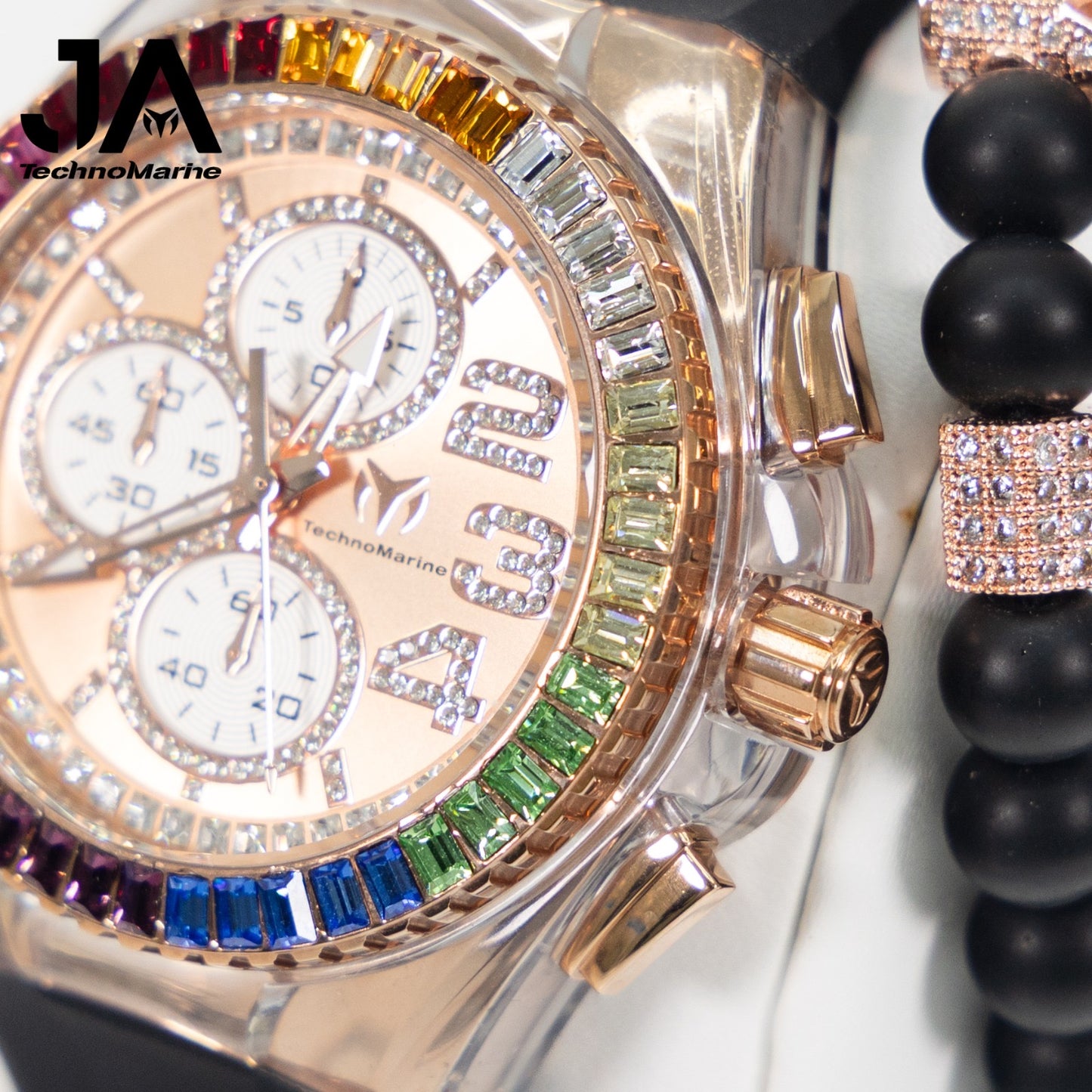 Technomarine Custom Cruise Glitz 45mm Rainbow Rose Gold