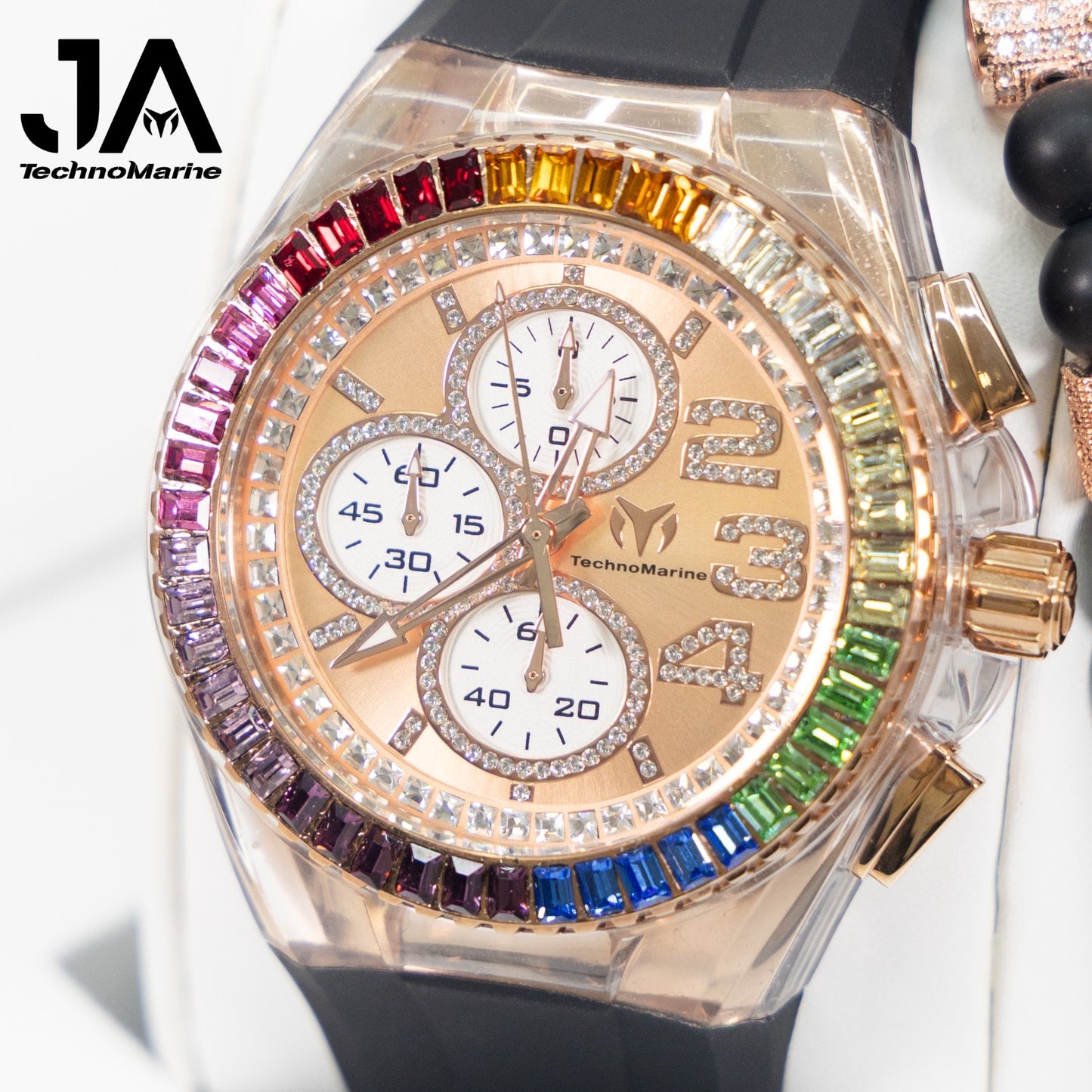Technomarine Custom Cruise Glitz 45mm Rainbow Rose Gold