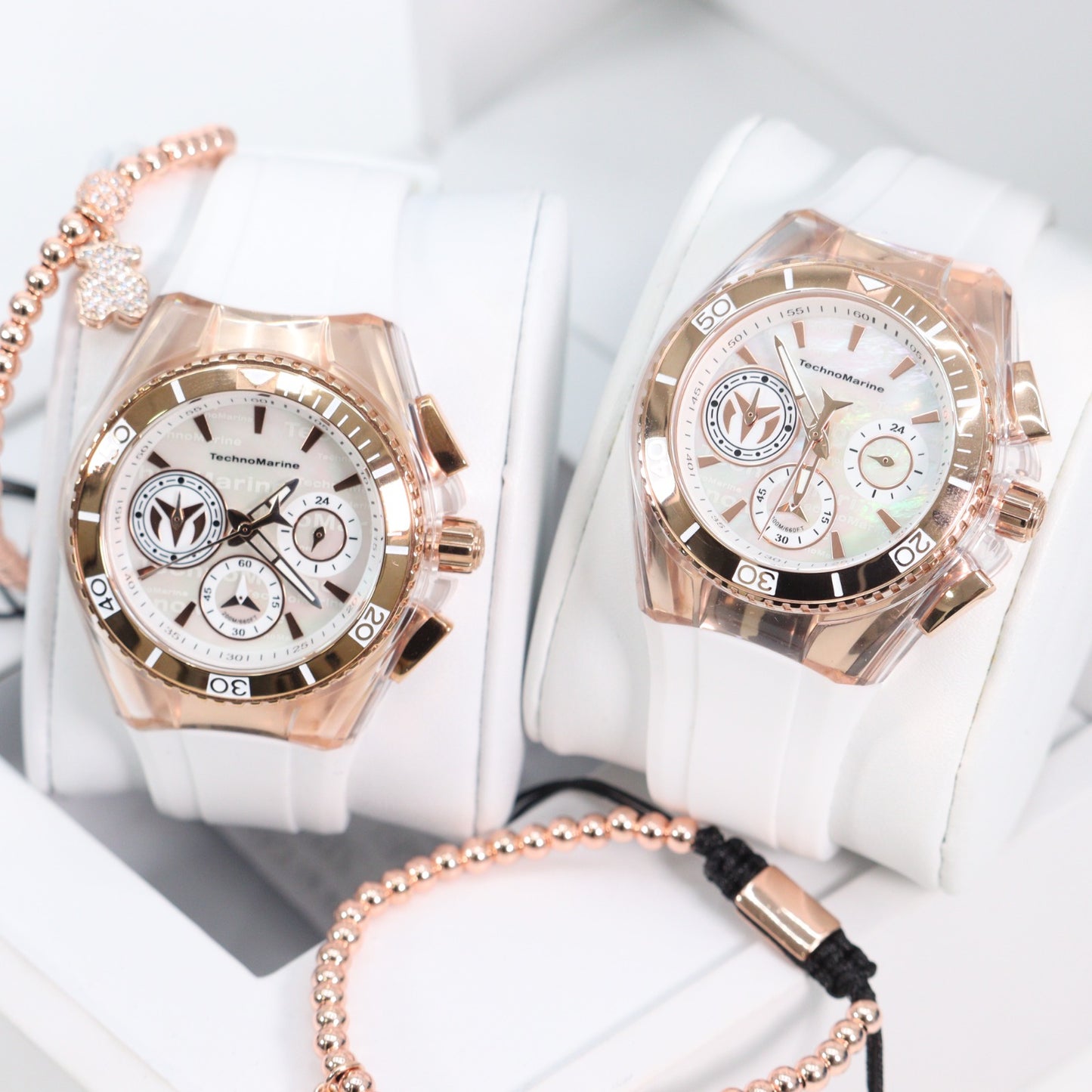 2 × 1 TechnoMarine Cruise California Women's Watch w/ Metal, Mother of Pearl & Oyster Dial - 40.57mm, White