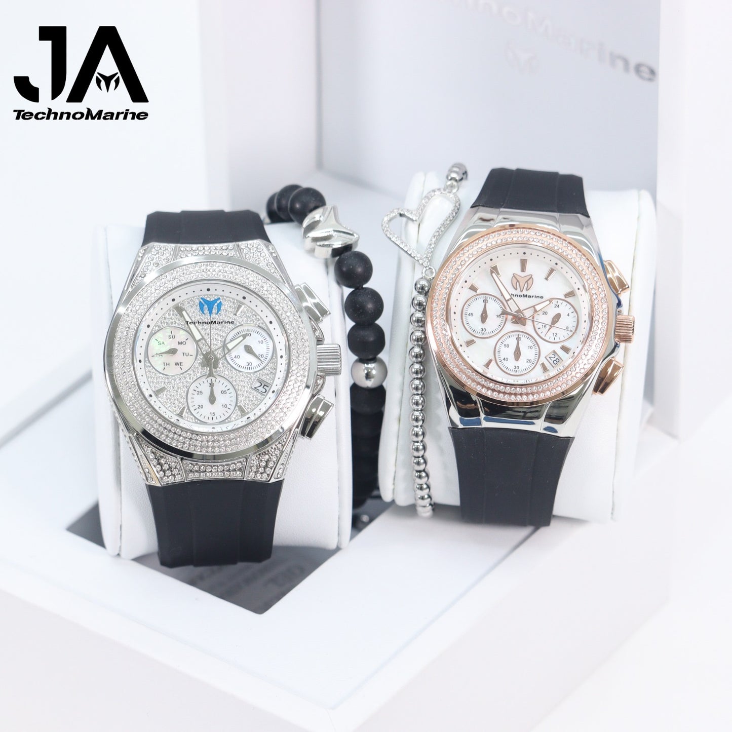 Set Technomarine (PAVE) 46 mm Hombre Cruise Collections Máquina SUIZA Color Plata Y TechnoMarine Pave 40mm Para (Mujer) Plata Dos Tonos