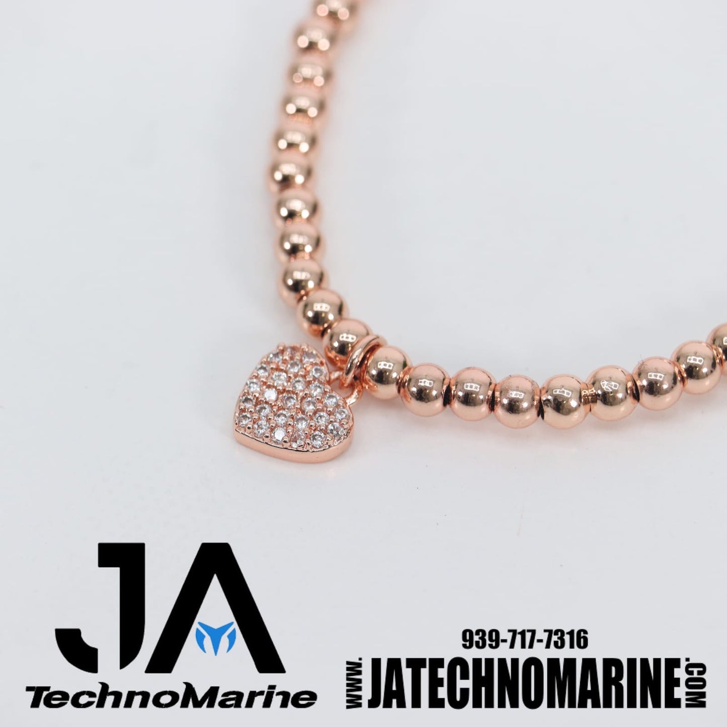 Pulsera De Corazon Rose Gold Mujer Ajustable