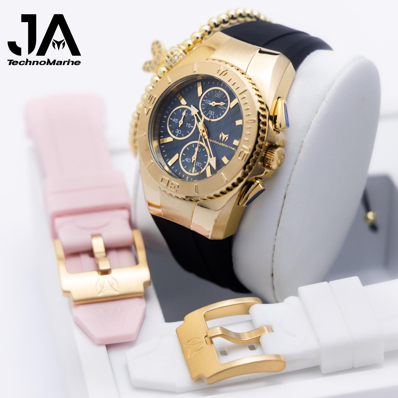 Technomarine 38.mm Cruise Chronograph Quartz Gold Dial Unisex Watch Una Pulsera Gratis