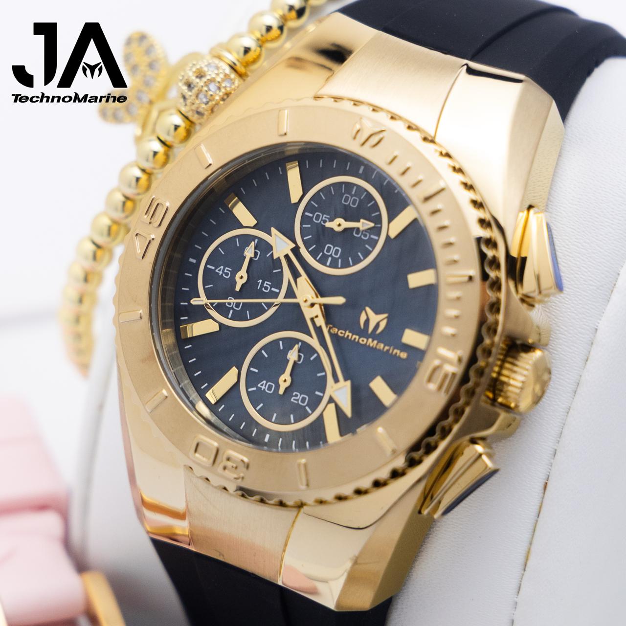 Technomarine 38.mm Cruise Chronograph Quartz Gold Dial Unisex Watch Una Pulsera Gratis
