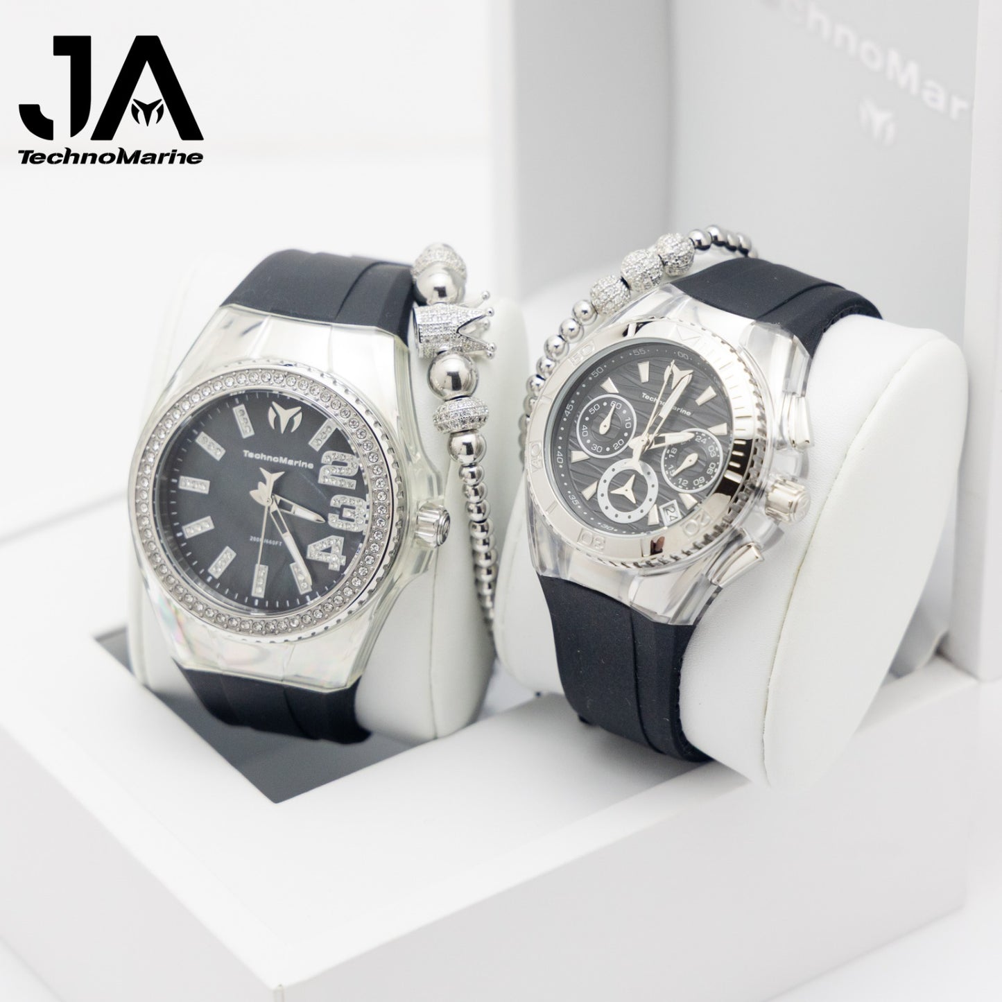 Set Dos Technomarine Cruise Monogram 42mm Silver with Stones, TechnoMarine Cruise California Women’s - 40MM Silver