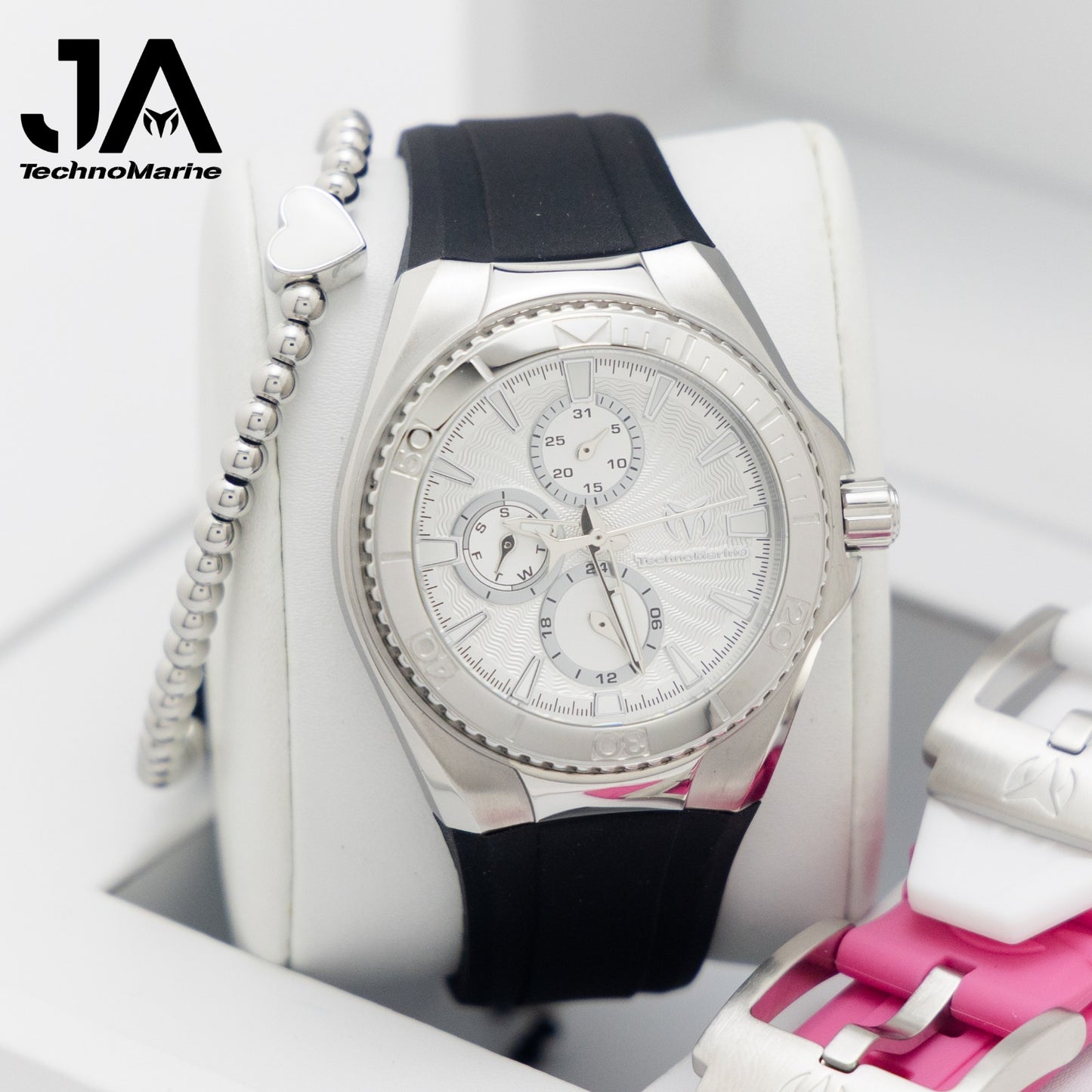 Technomarine 40mm Cruise Chronograph Quartz Silver Dial Unisex Watch Una Pulsera Gratis