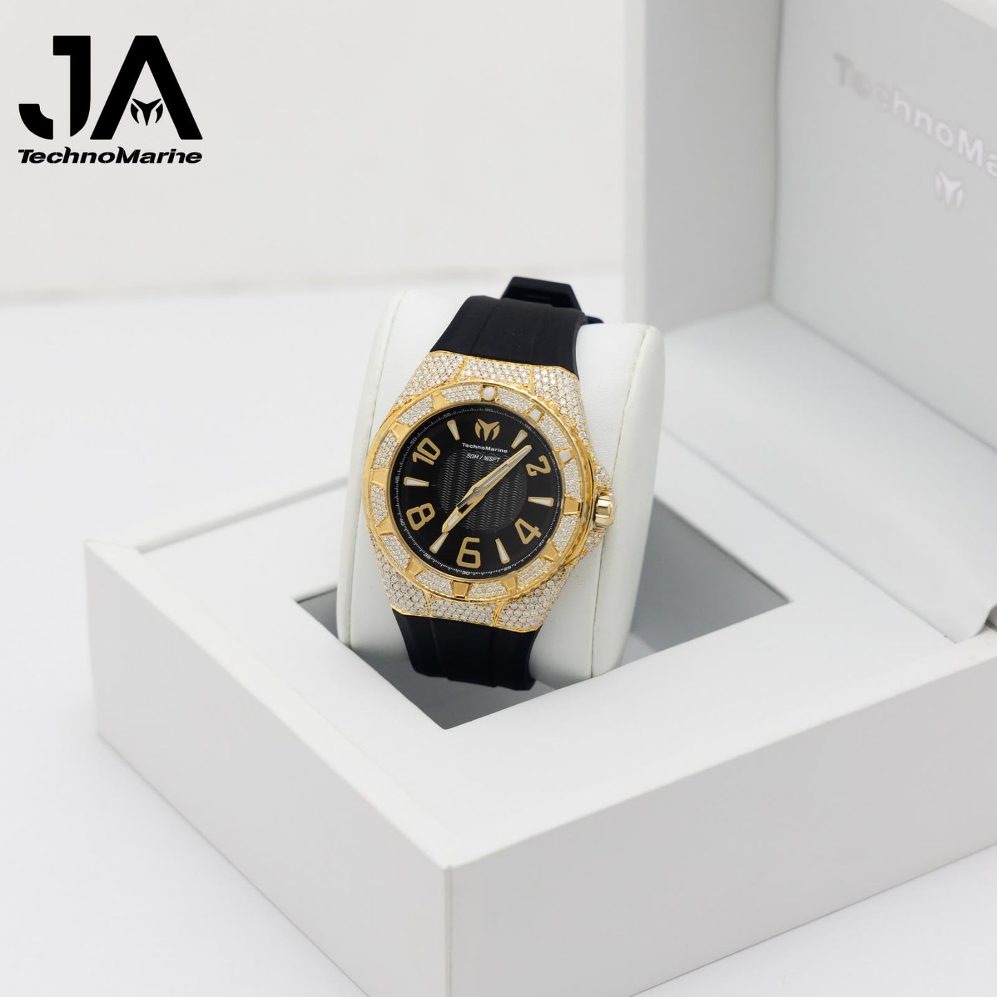 TechnoMarine Lusso Mare Men's Watch - 44mm Vvs Moissanite Pulsera Incluida
