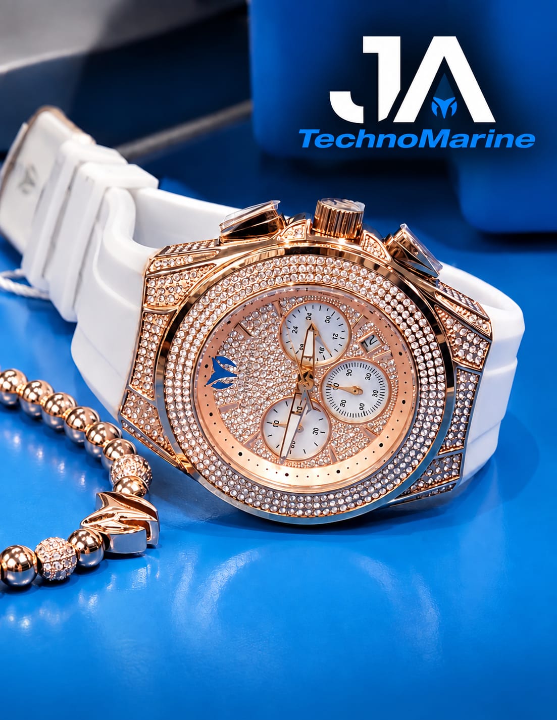 Technomarine (Pave) Cruise Collection Maquina Suiza Color Oro Rosado + 5 % Descuento Adicional 199.99 Aplicado