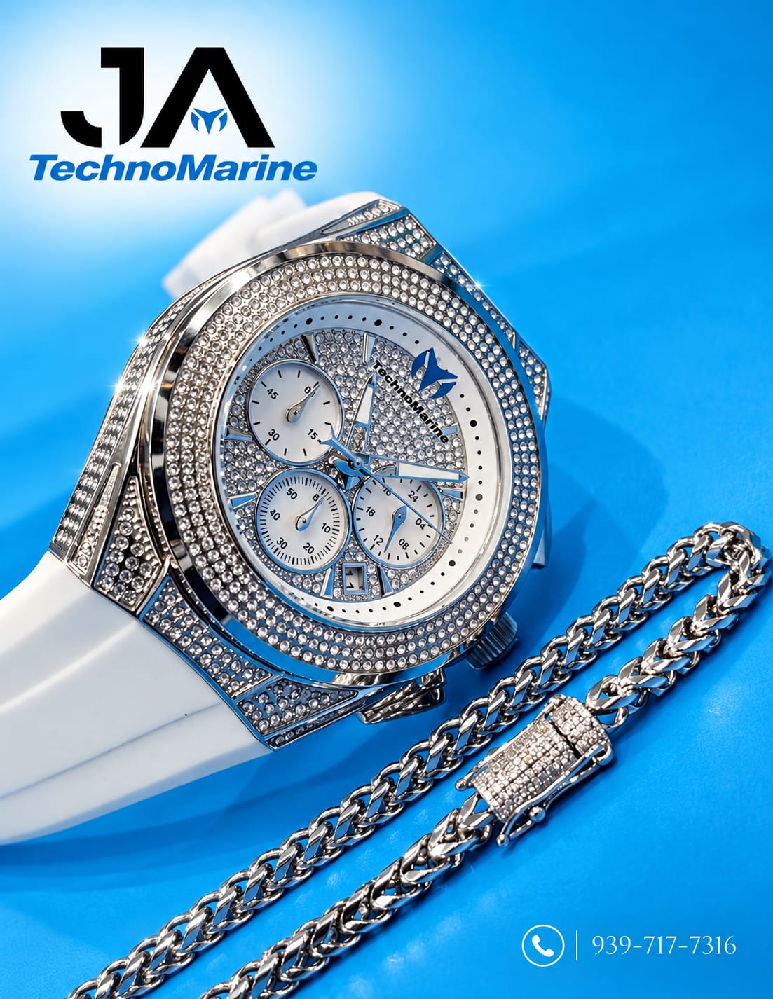 Technomarine (Pave) Cruise Collection Maquina Suiza Color Silver + 5 % Descuento Adicional 199.99 % Aplicado