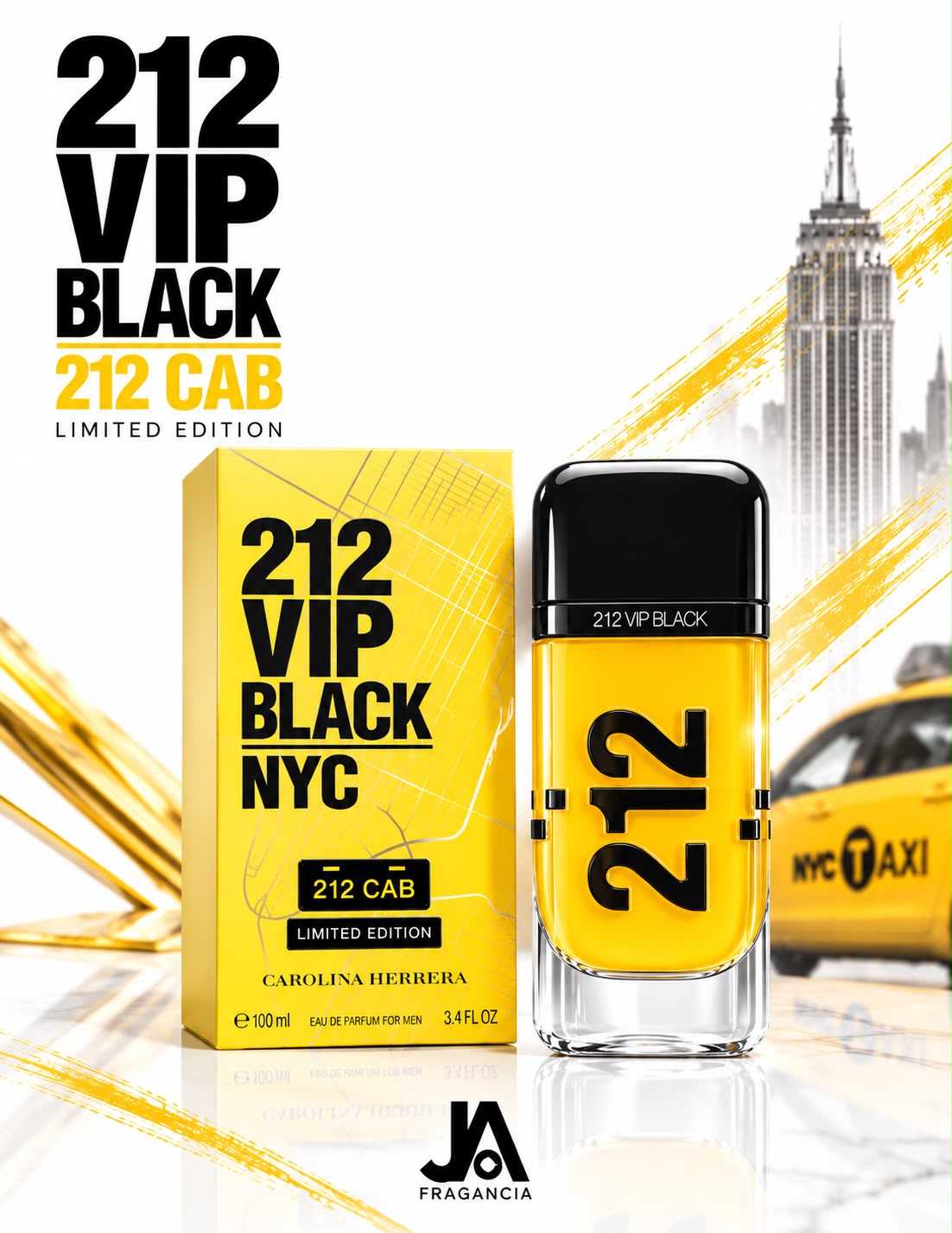 212 VIP Black NYC 212 Cab Limited Edition Carolina Herrera 3.4oz 5% De Descuento Adicional