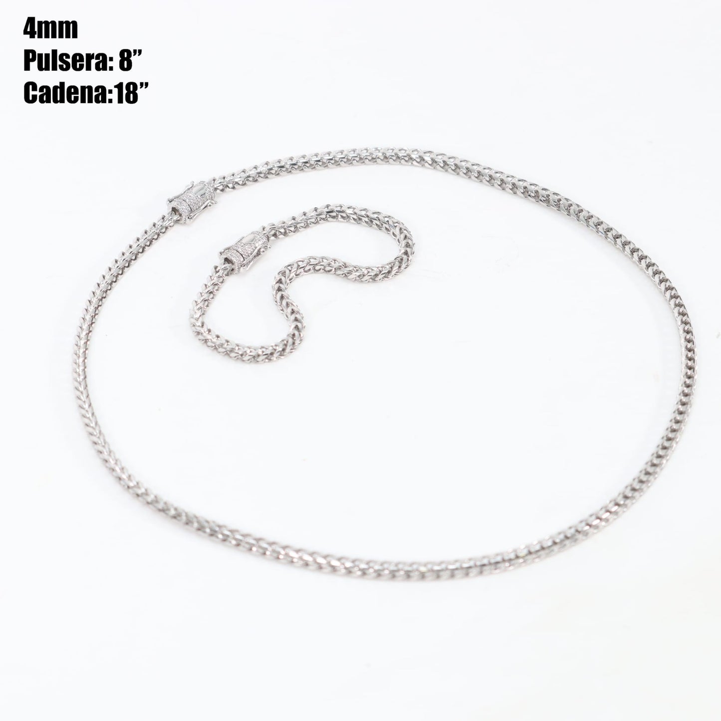 Cadena Franco Hombre 4mm Stainless Steel Silver 18”