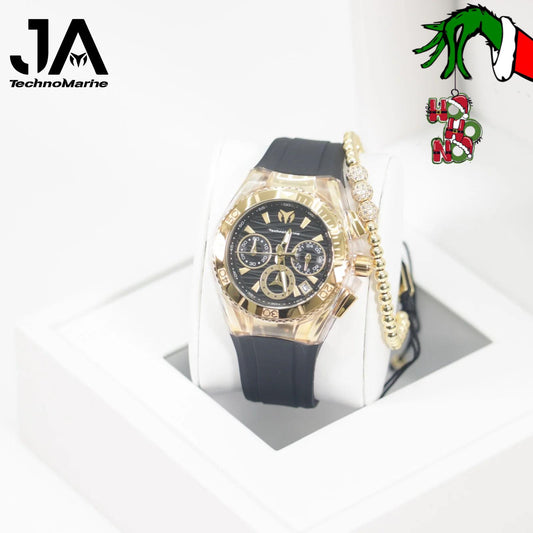 Technomarine Cruise Lady 40mm Stainless Steel Gold Black Dial Quartz