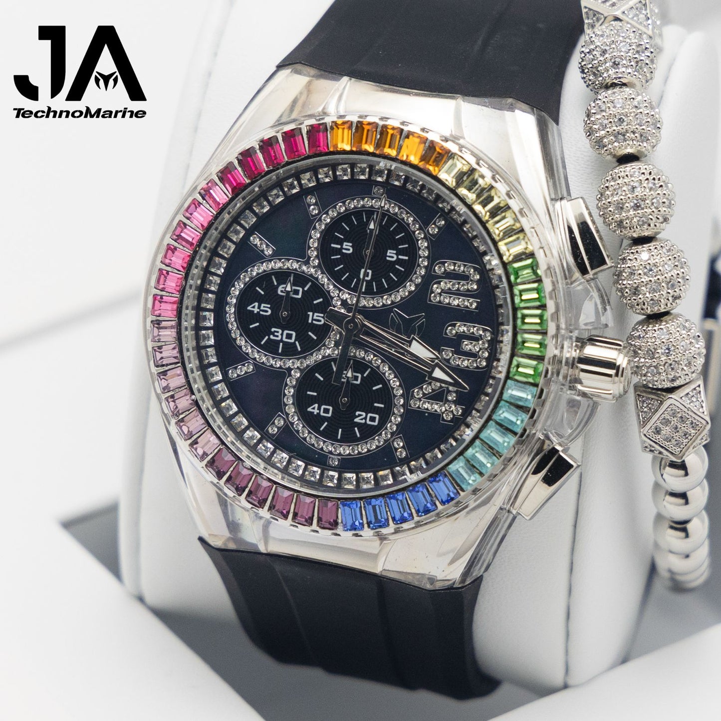 Technomarine Custom Cruise Glitz 45mm Silver Rainbow