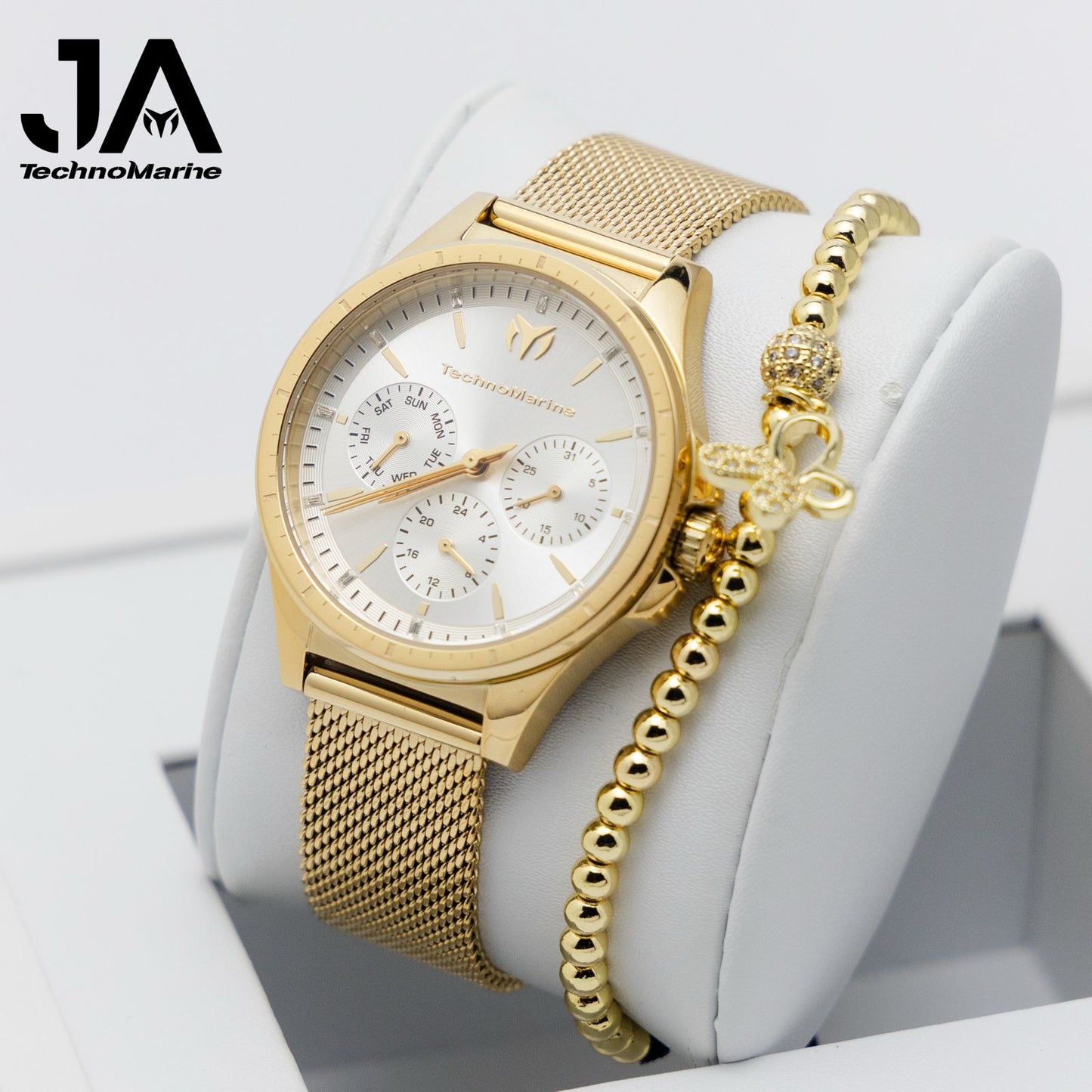 TechnoMarine MoonSun Women's Watch - 36mm, Gold Una Pulsera Gratis