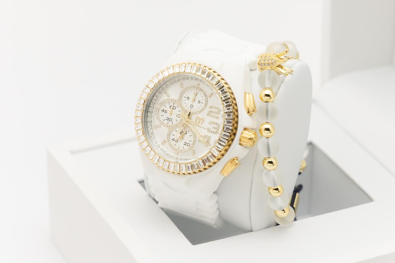 TechnoMarine Cruise JellyFish Men's Watch - 45mm, White Una pulsera gratis