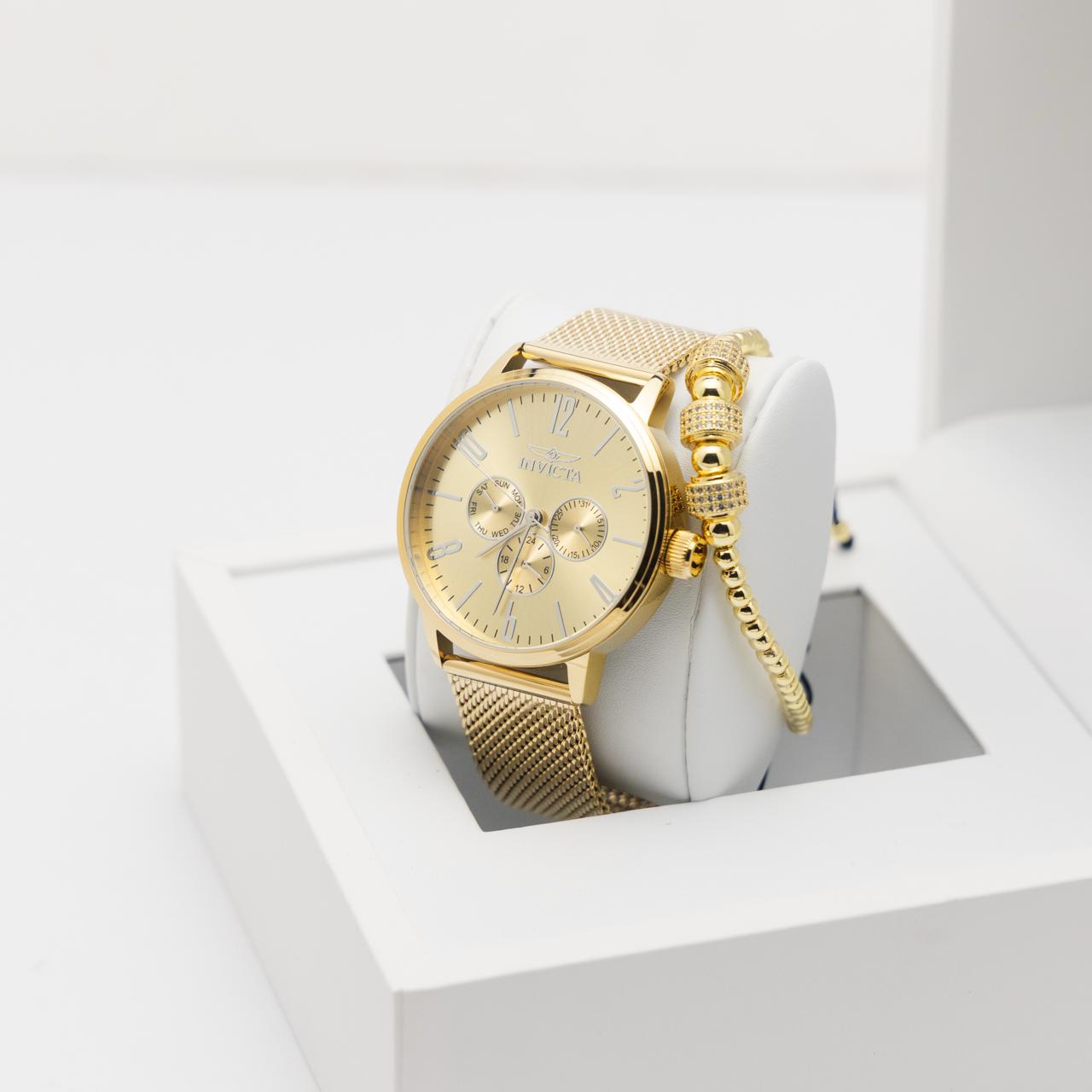 Invicta Specialty Axiom Men's Watch - 44mm, Gold Incluye Pulsera Gratis