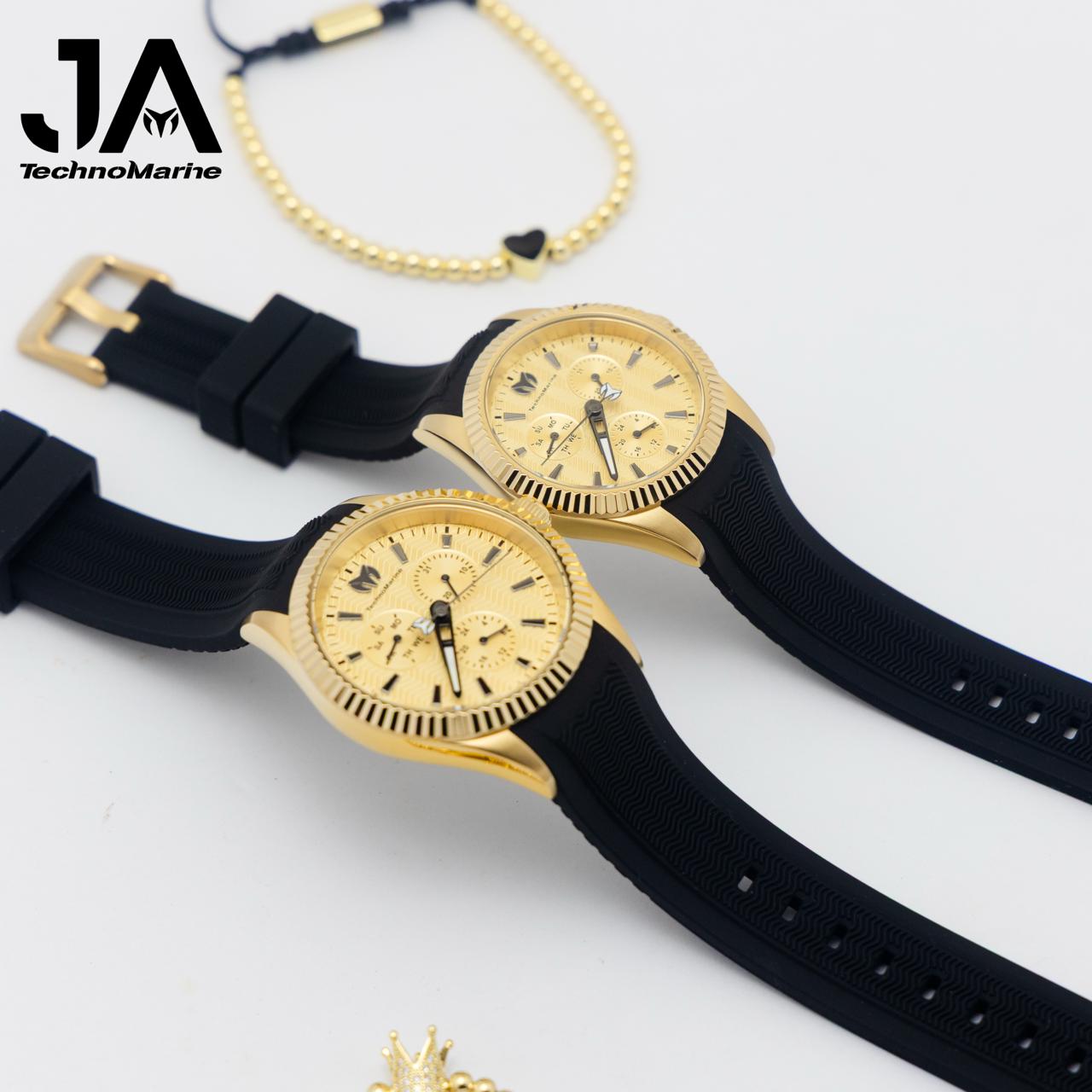 OFERTA NAVIDEÑA TECHNOMARINE – DOS RELOJES ✨🎄 ⌚ TechnoMarine Sea Dream Men’s Watch – 42mm ⌚ TechnoMarine Sea Dream Unisex Watch – 38mm 🖤 Color: Black