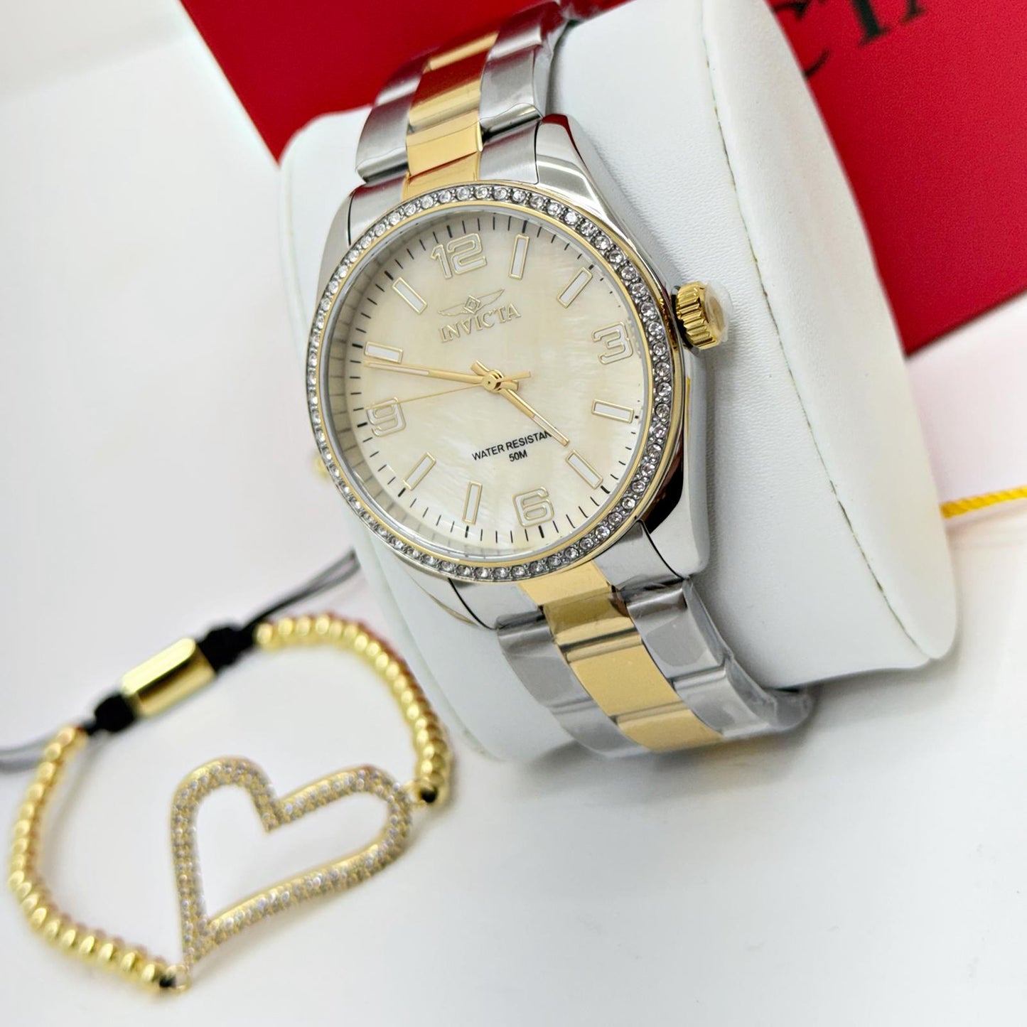 Invicta Specialty Unisex Watch w/ Mother of Pearl Dial - 38mm, Gold,