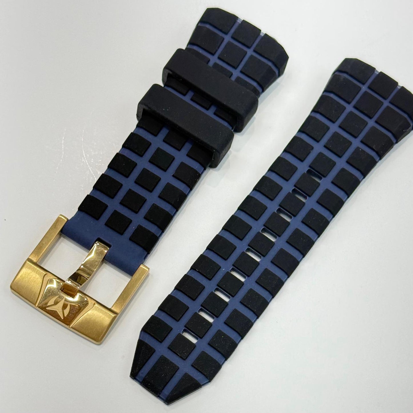 Correa hombre 44, 45 46 mm Pasador azul y negro
