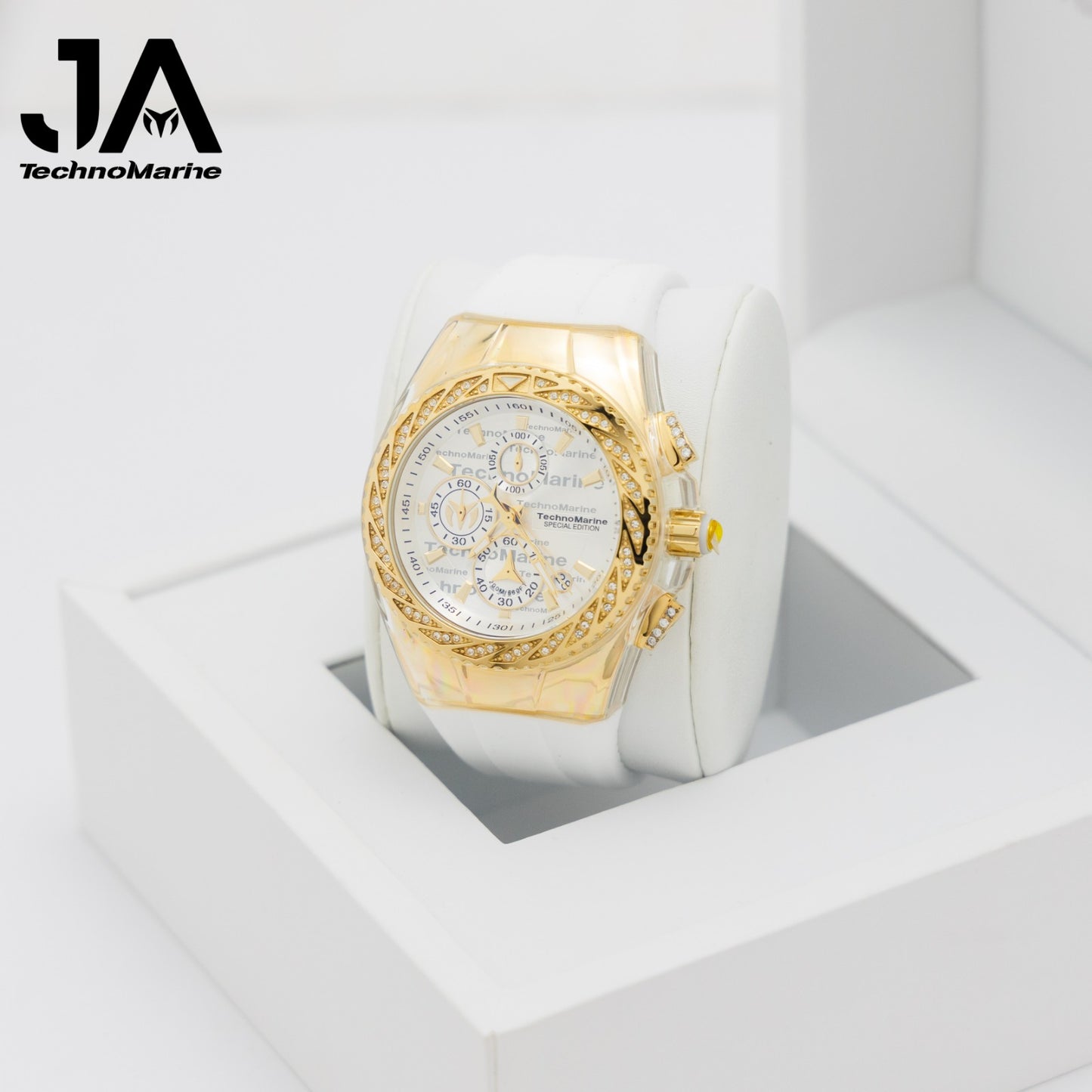 TechnoMarine Custom Cruise Glitz Men's Watch 45mm, Diamond Botones y Una Hebilla Custom