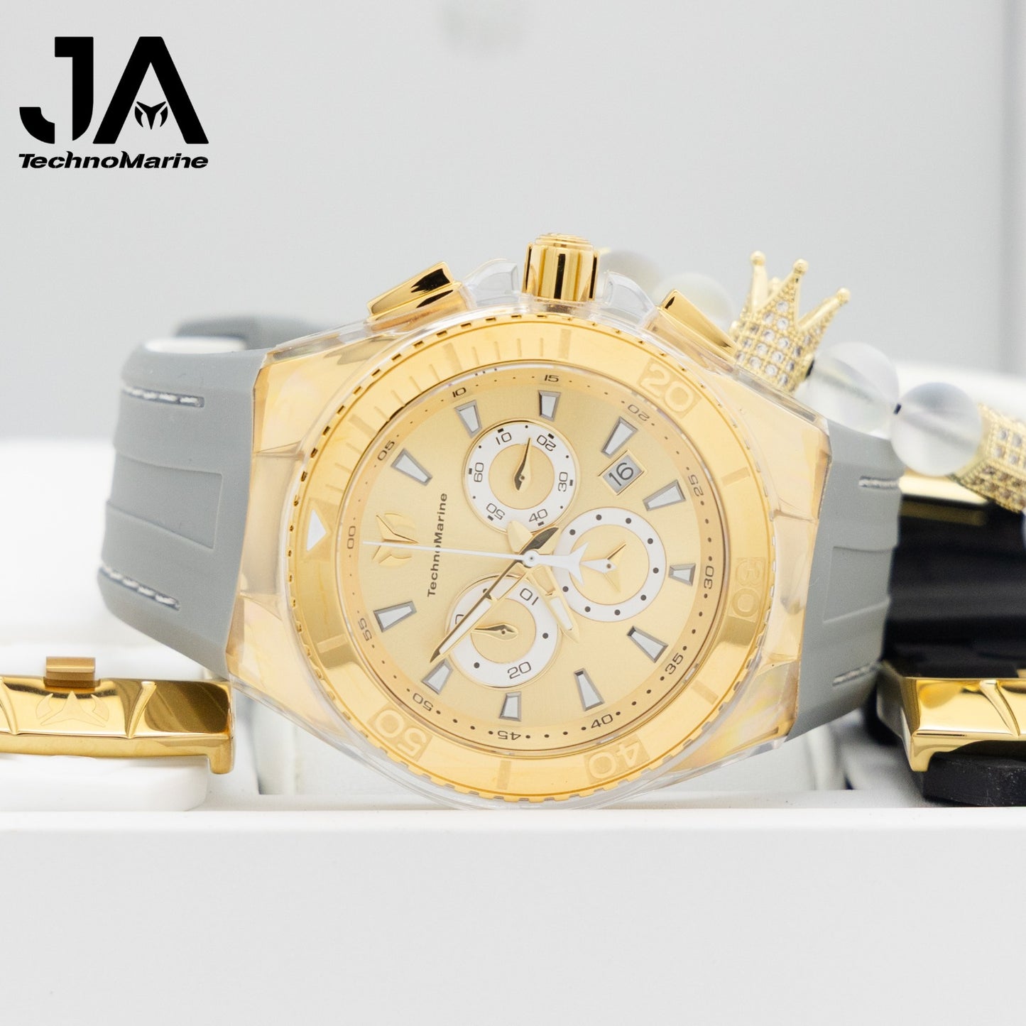 Technomarine Men's Swiss Mvt Gold and Gold Suizo Tres Correas,Pulsera incluida