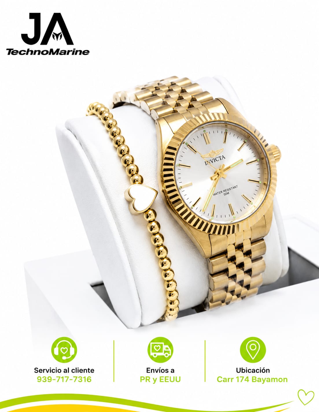 Invicta Lady Specialty Quartz Watch, Gold 36mm Incluye Una Pulsera Gratis