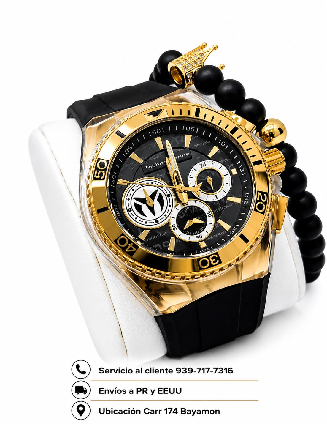 TechnoMarine Cruise California Men's Watch w/ Mother of Pearl Dial - 46.65mm, Black