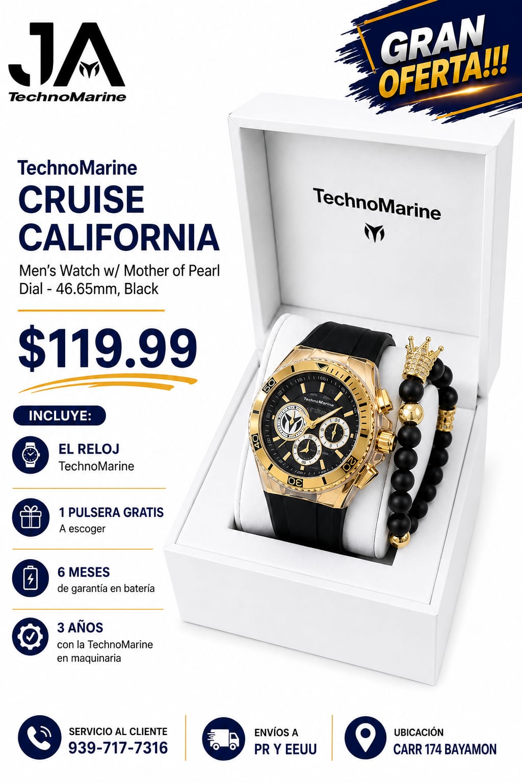 Technomarine Men's Cruise California Men's Watch w/ Metal, & Oyster Dial