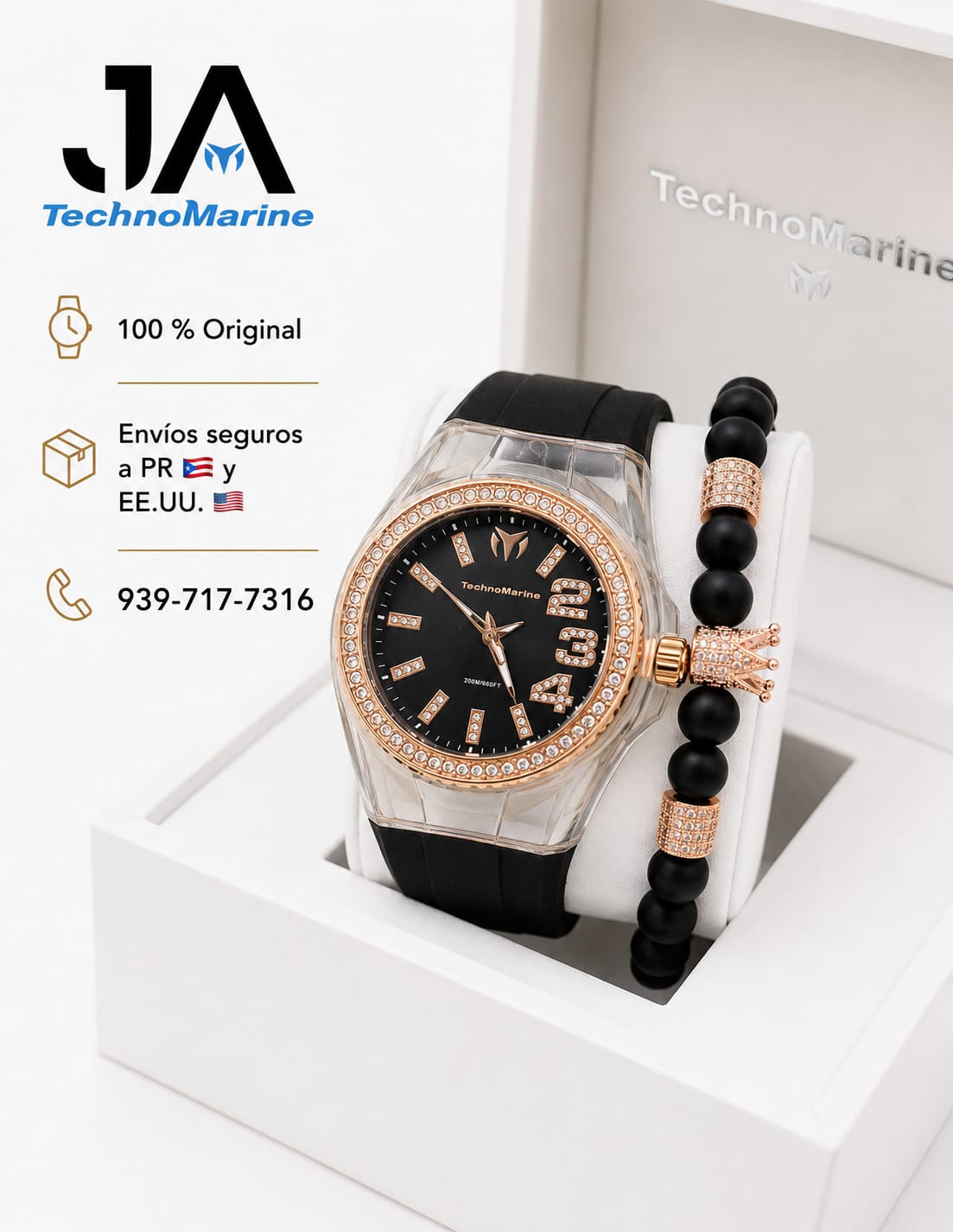 Technomarine Cruise Monogram 45mm Rose Gold Stainless steel Una Pulsera Gratis
