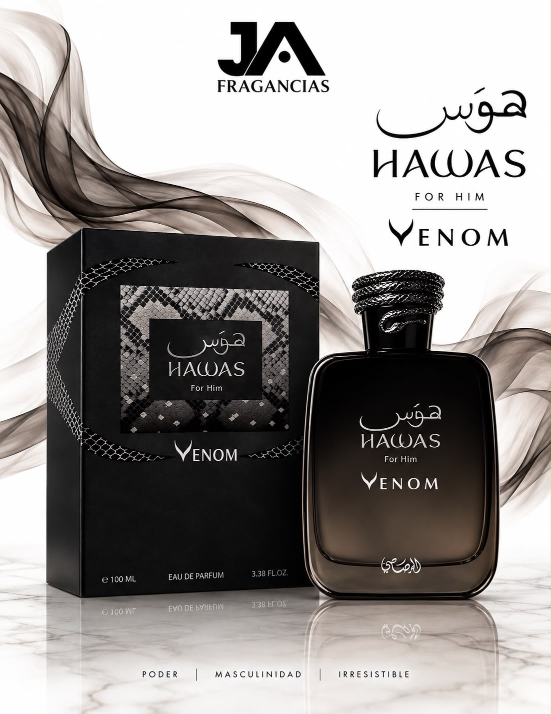 Hawas Venom Rasasi 3.38OZ + 5% De Descuento Adicional