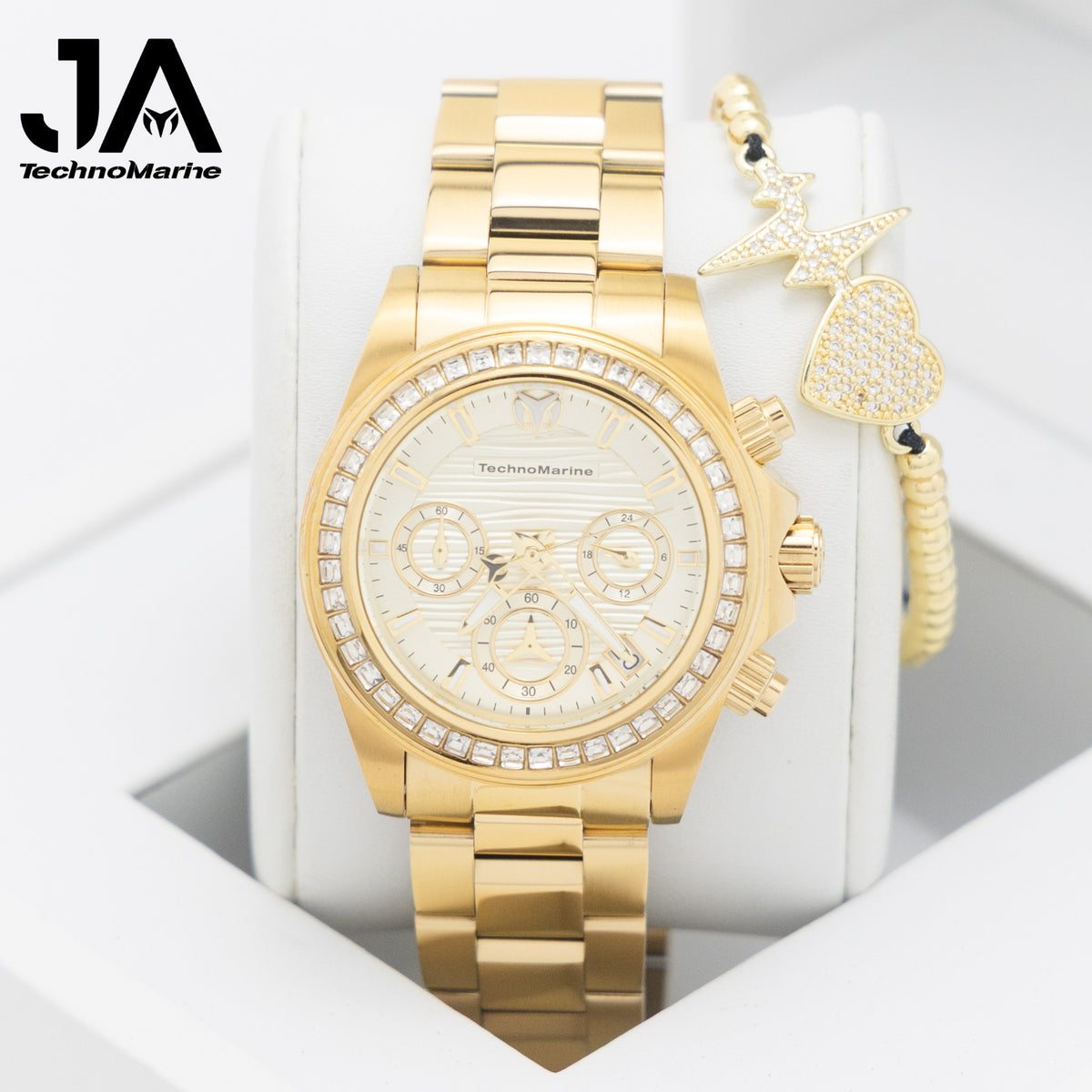 Technomarine Manta Ray Women Watch Chronograph Quartz White Dial 38mm