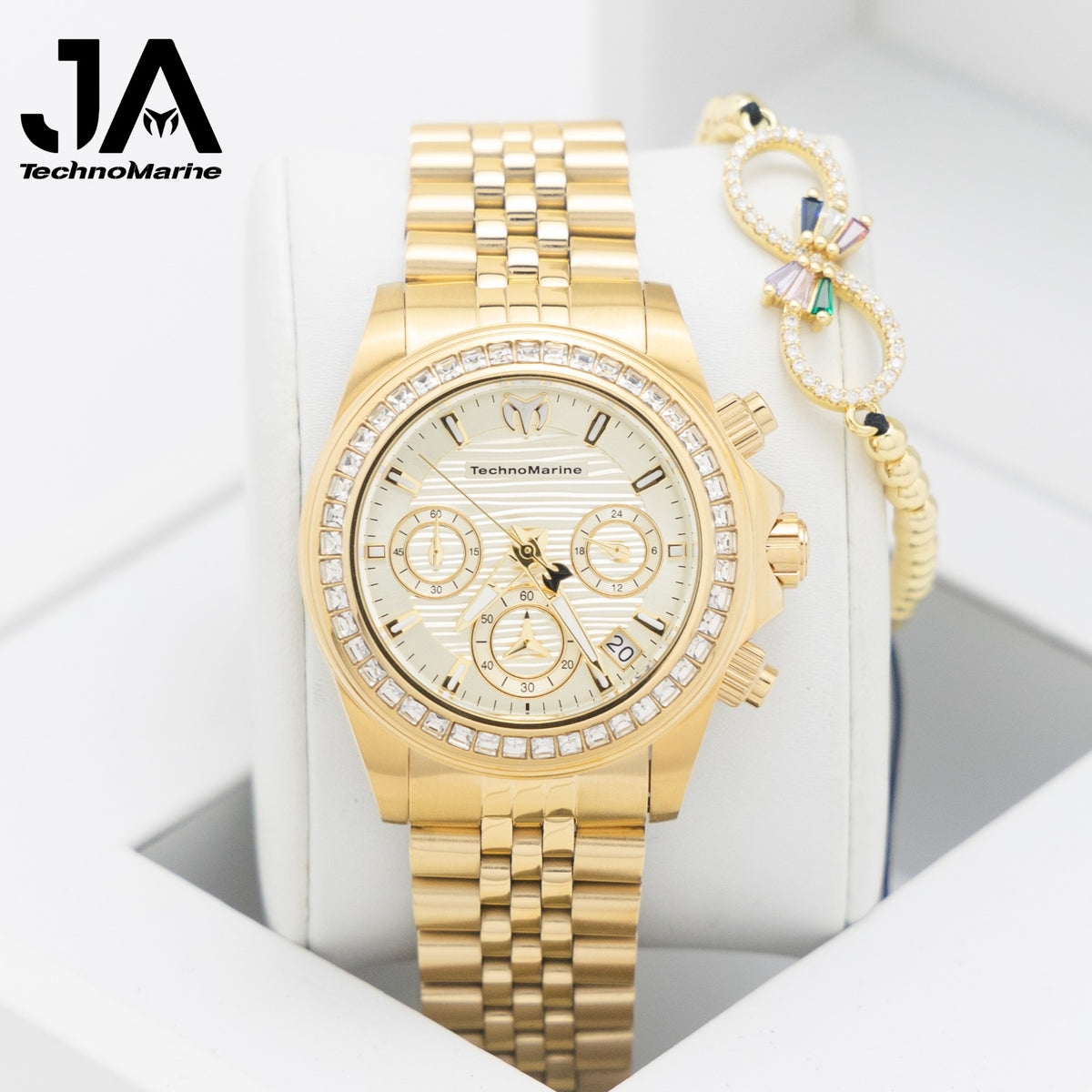 Technomarine Manta Ray Women Watch Chronograph Quartz White Dial 38 mm