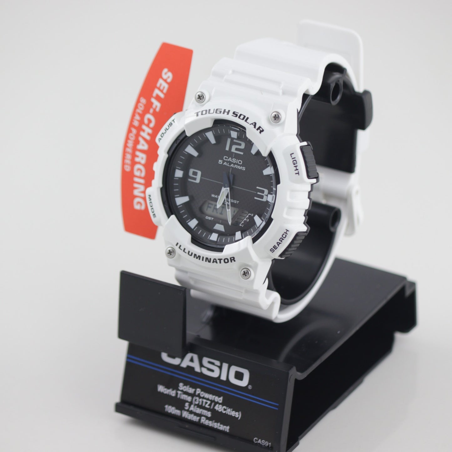 Men's White Casio Tough Solar Power Sports Watch