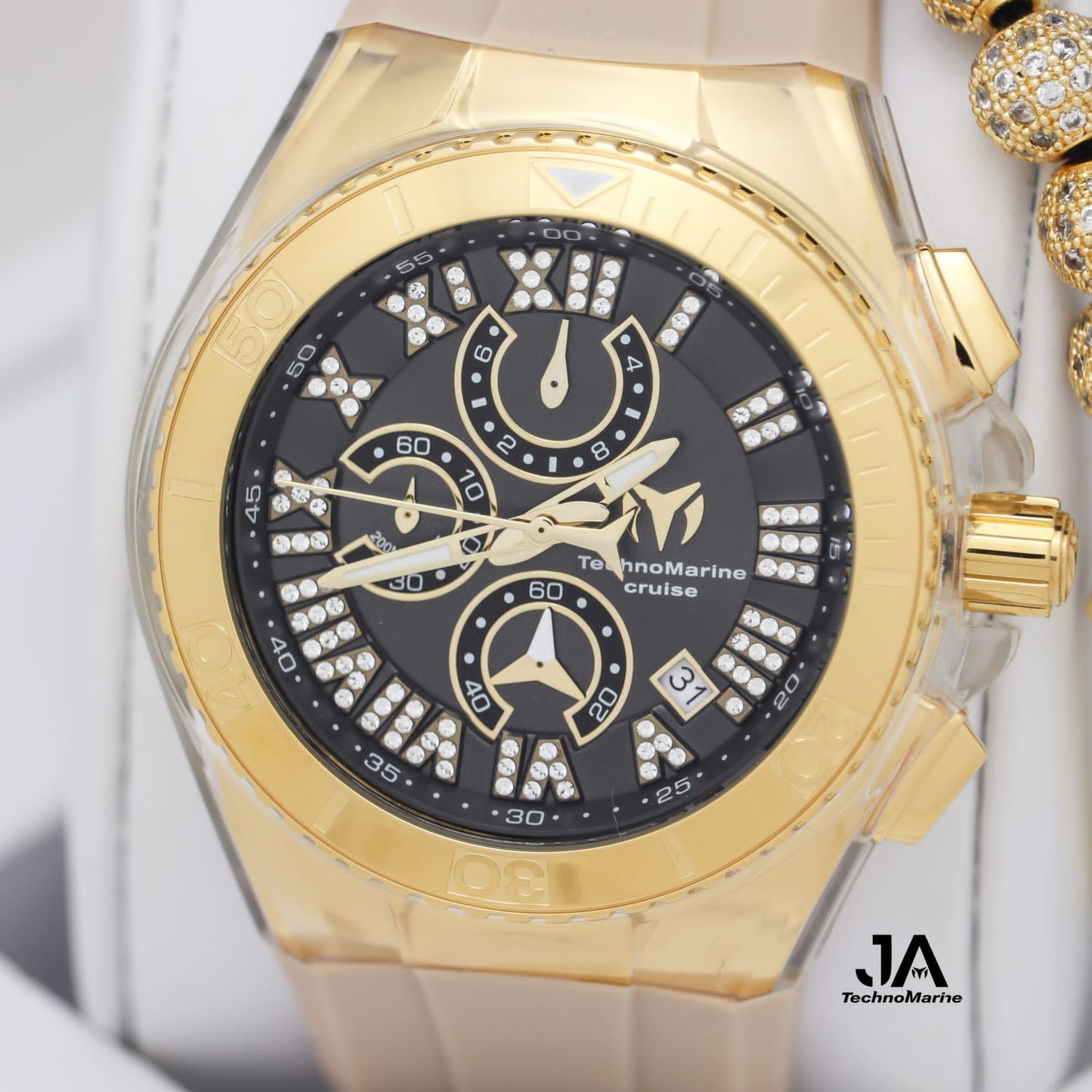 Technomarine Cruise Star Gold 46mm Cream Strap