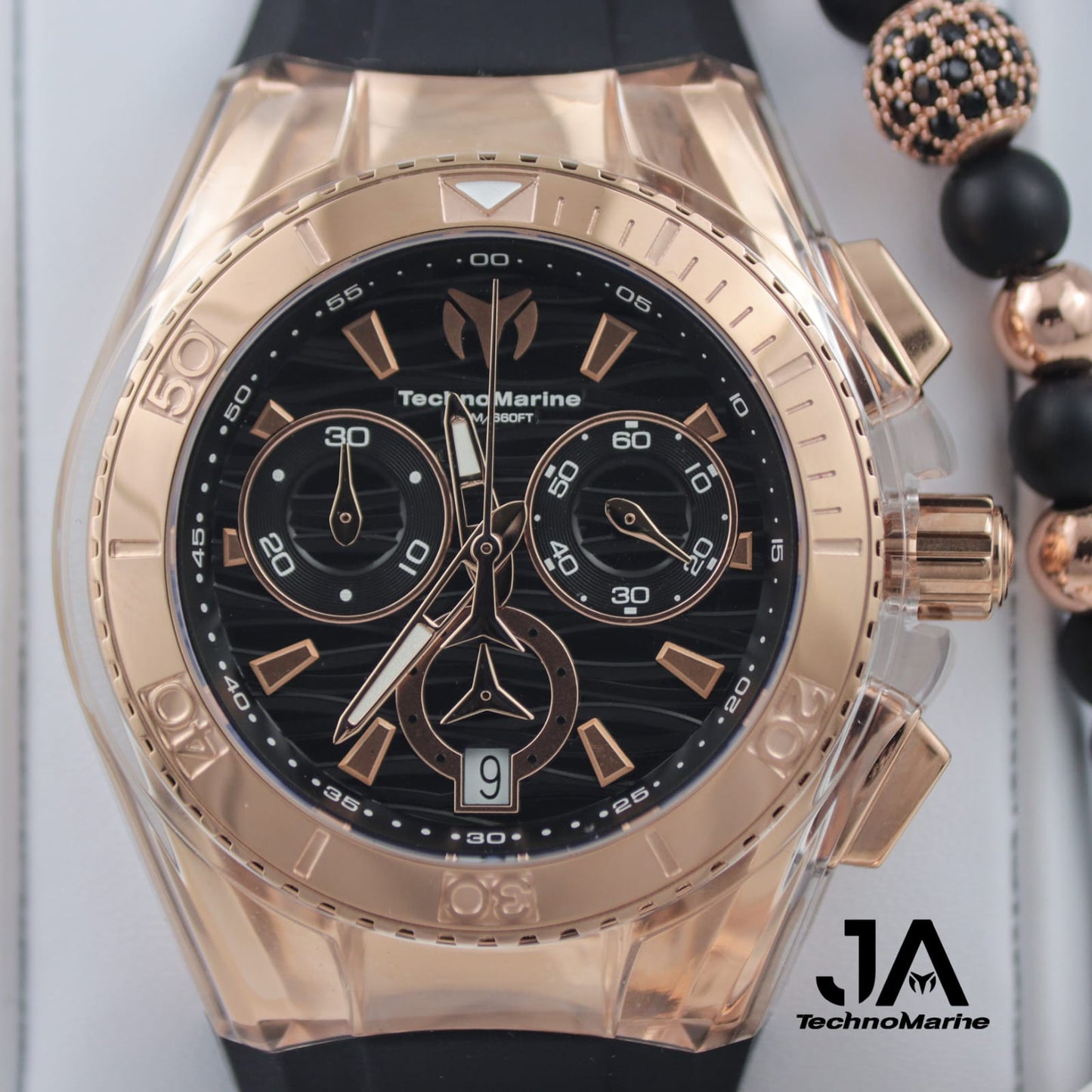 TechnoMarine Cruise Star Watch - 40mm Women's Rose Gold Black