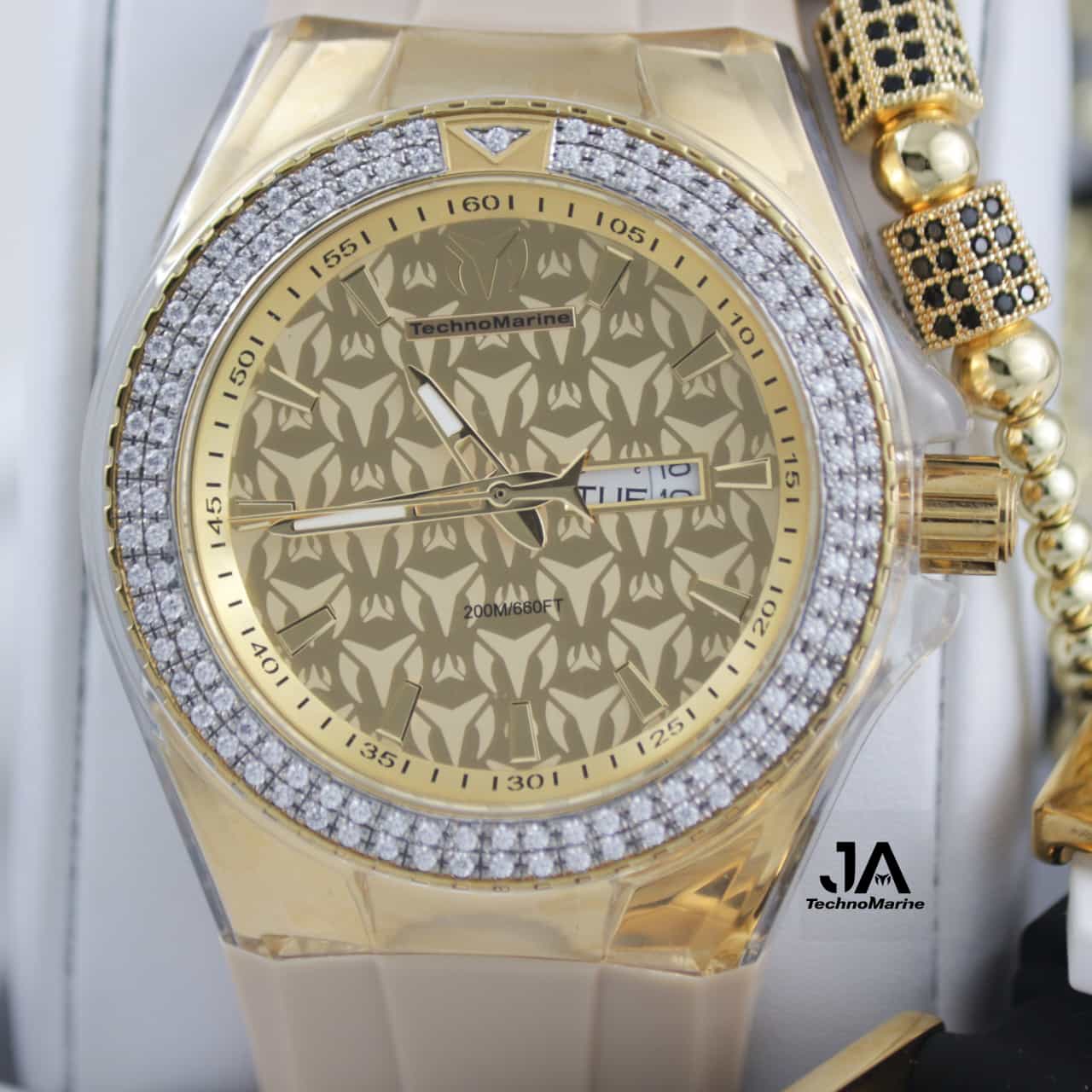 TECHNOMARINE Custom Cruise Monogram Quartz Gold Dial Men's Watch 46mm