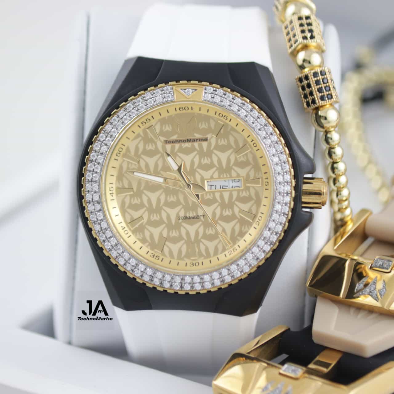 TECHNOMARINE Custom Cruise Monogram Quartz Gold Dial Men's Watch 46mm