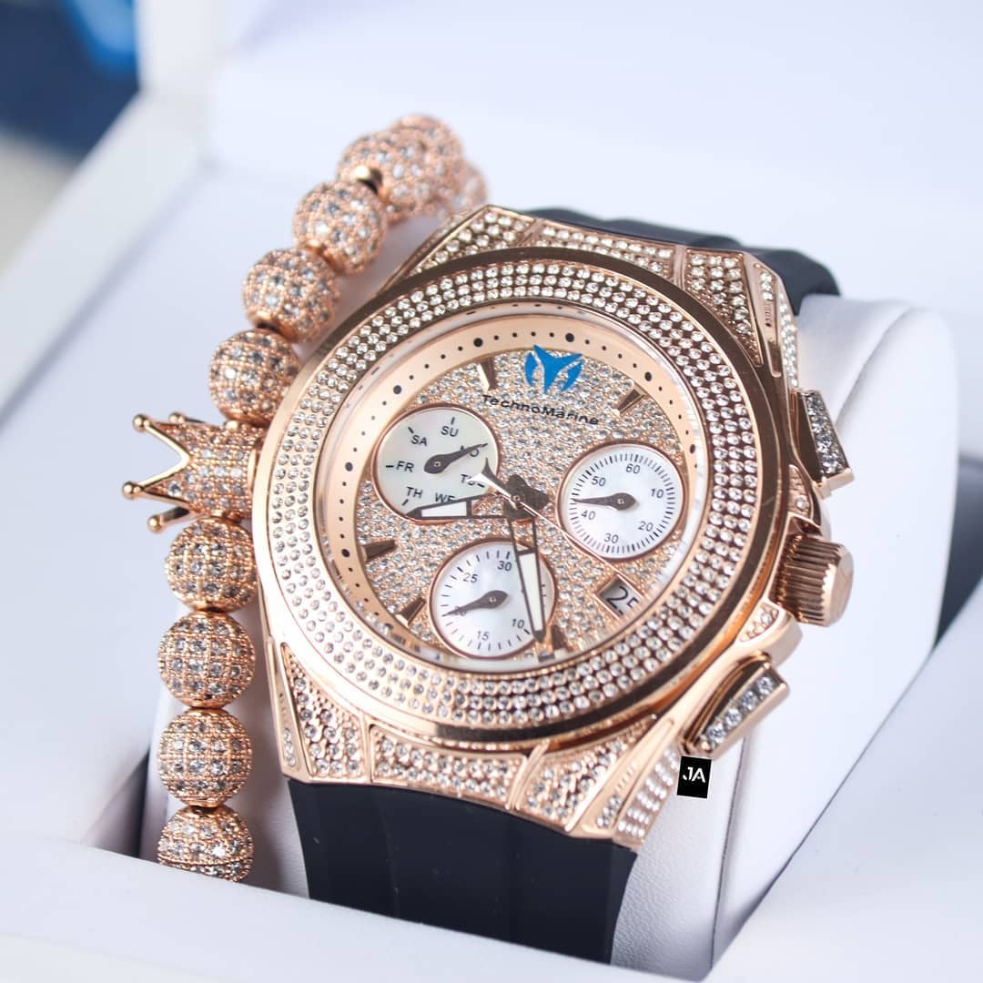 Technomarine Custom Cruise Pave 45mm Rose gold Watch