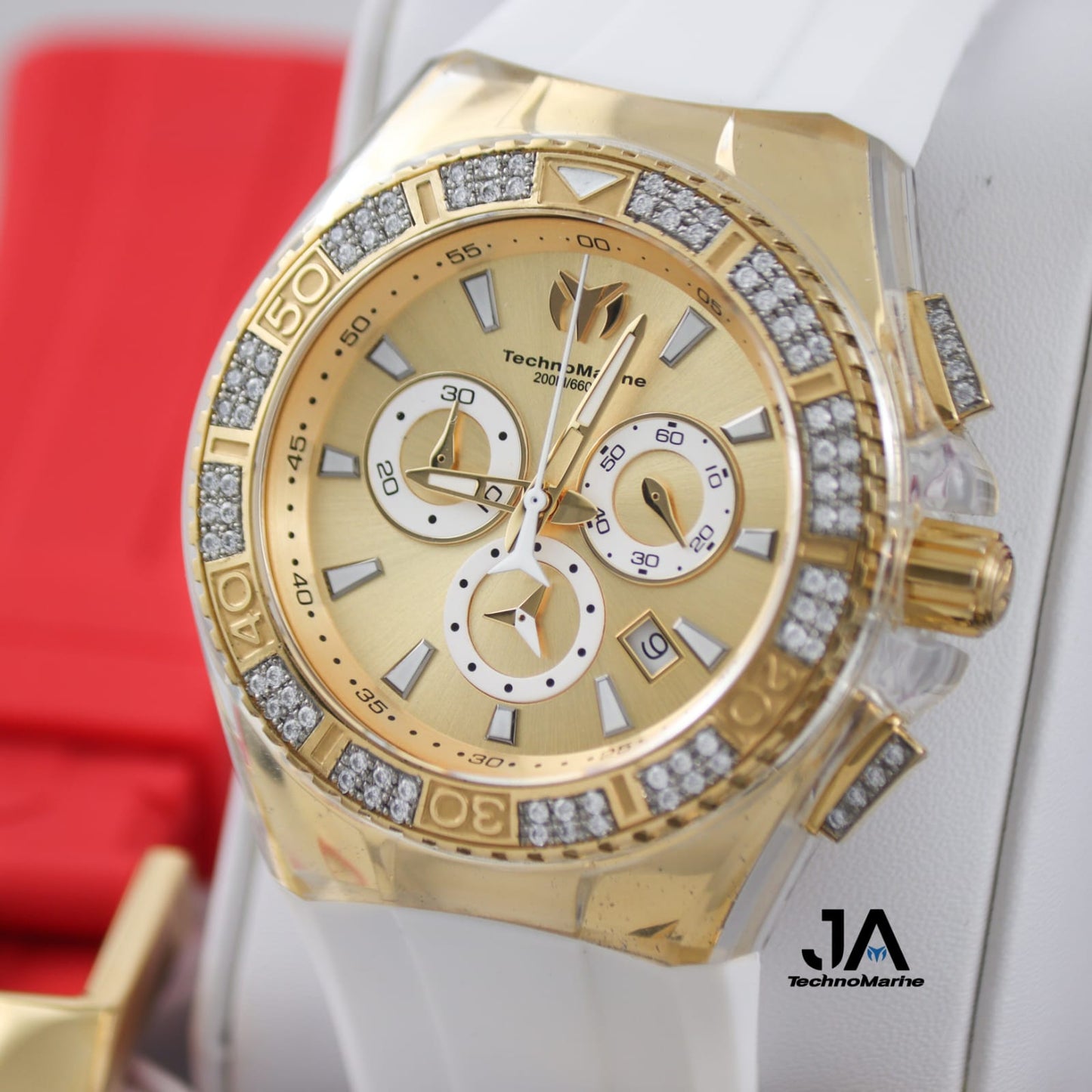 Technomarine Custom Cruise Star Gold & Gold 46mm Swiss Movt Sapphire Crystal Modelo 127 Gold