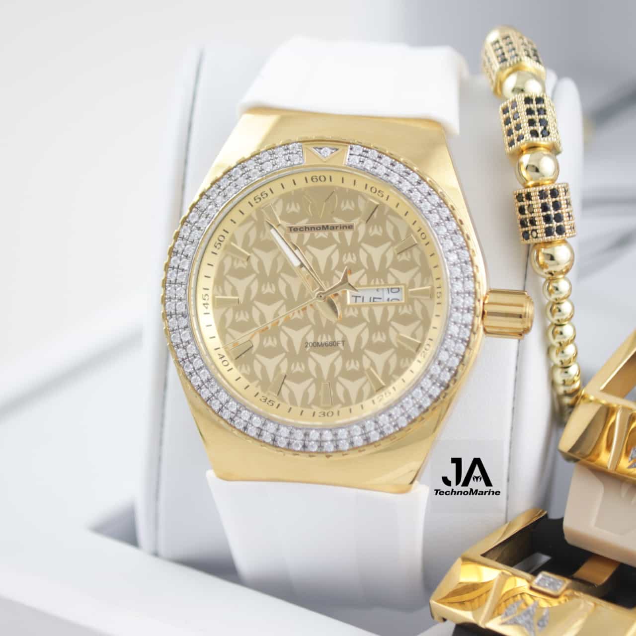 TECHNOMARINE Custom Cruise Monogram Quartz Gold Dial Men's Watch 46mm