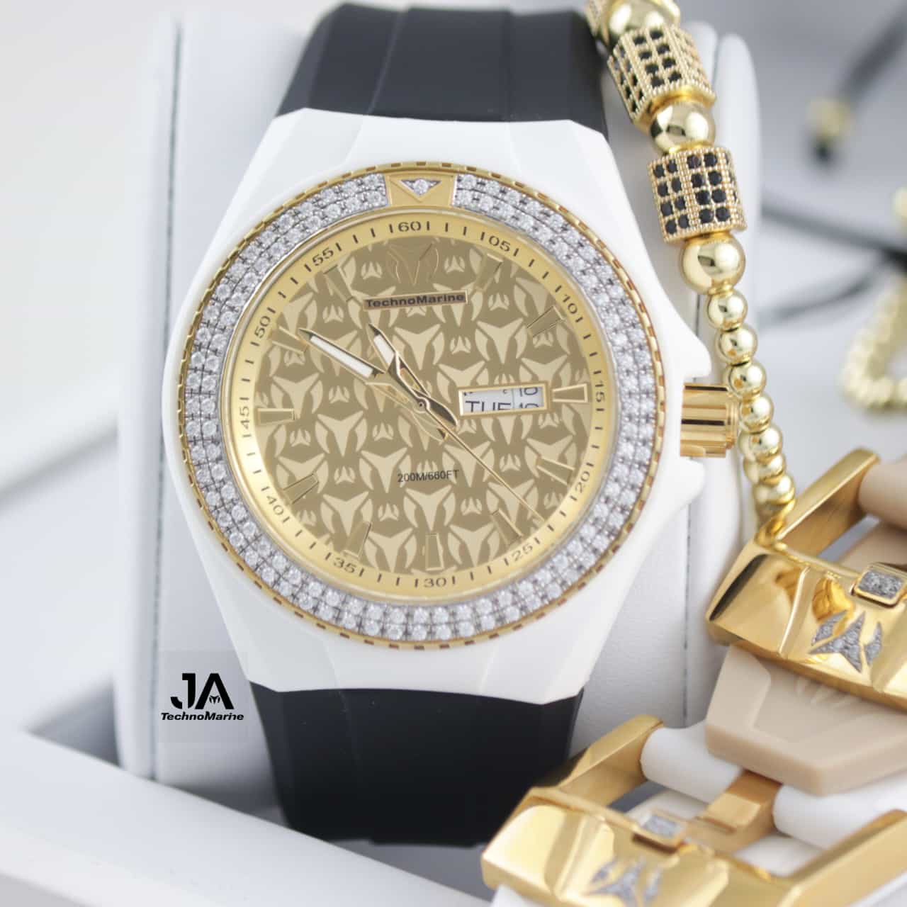 TECHNOMARINE Custom Cruise Monogram Quartz Gold Dial Men's Watch 46mm