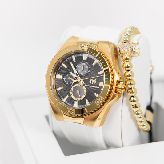 TechnoMarine Cruise California Men's Watch - 45mm, Black, White, Oro + 5% De Descuento = $139.99