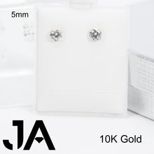 Cargar imagen en el visor de la galería, Zirconias 5mm Círculo En 14k
