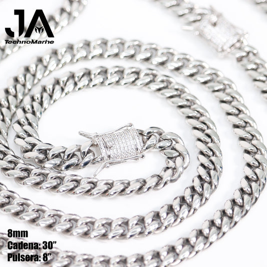 Cadenas Cubanas hombre 8mm 30” Stainless Steel