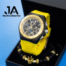 Cargar imagen en el visor de la galería, Technomarine 46 mm Cruise Jellyfish Chronograph Quartz Black And yellow Dial Watch Una Pulcera GRATIS
