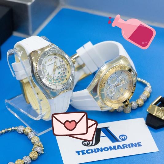 Set Technomarine Men's 46mm Cruise Star Qtz Chrono Gold Dial Men's Watch
