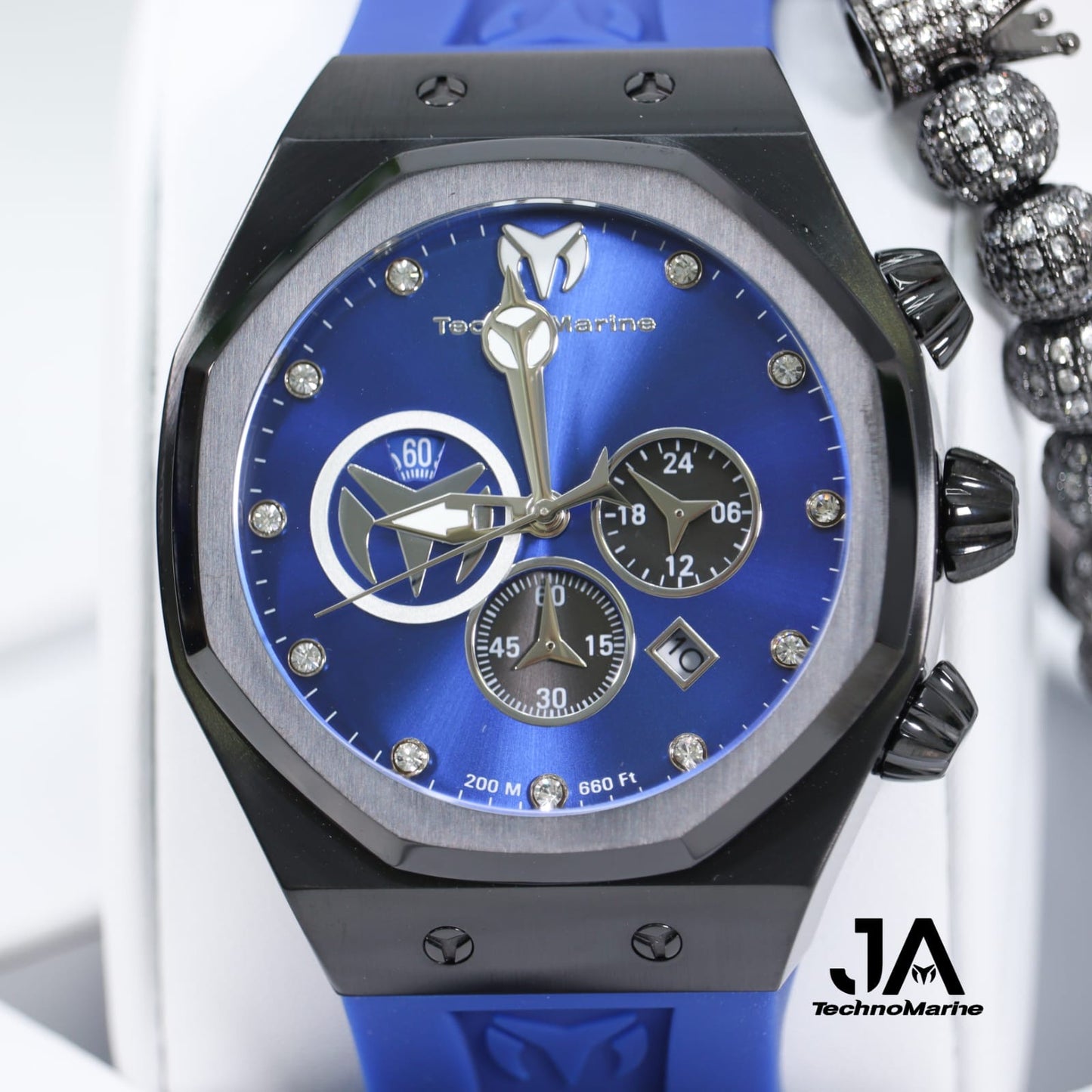 Technomarine Men's Reef Sun Stainless Steel Quartz Watch With Silicone Strap Blue
