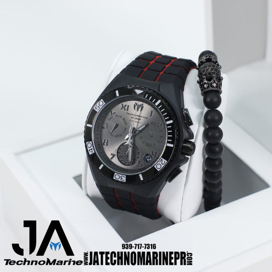 TechnoMarine Cruise California Swiss crystal sapphire Men's Watch - 46.65mm, Black Una Pulsera Gratis